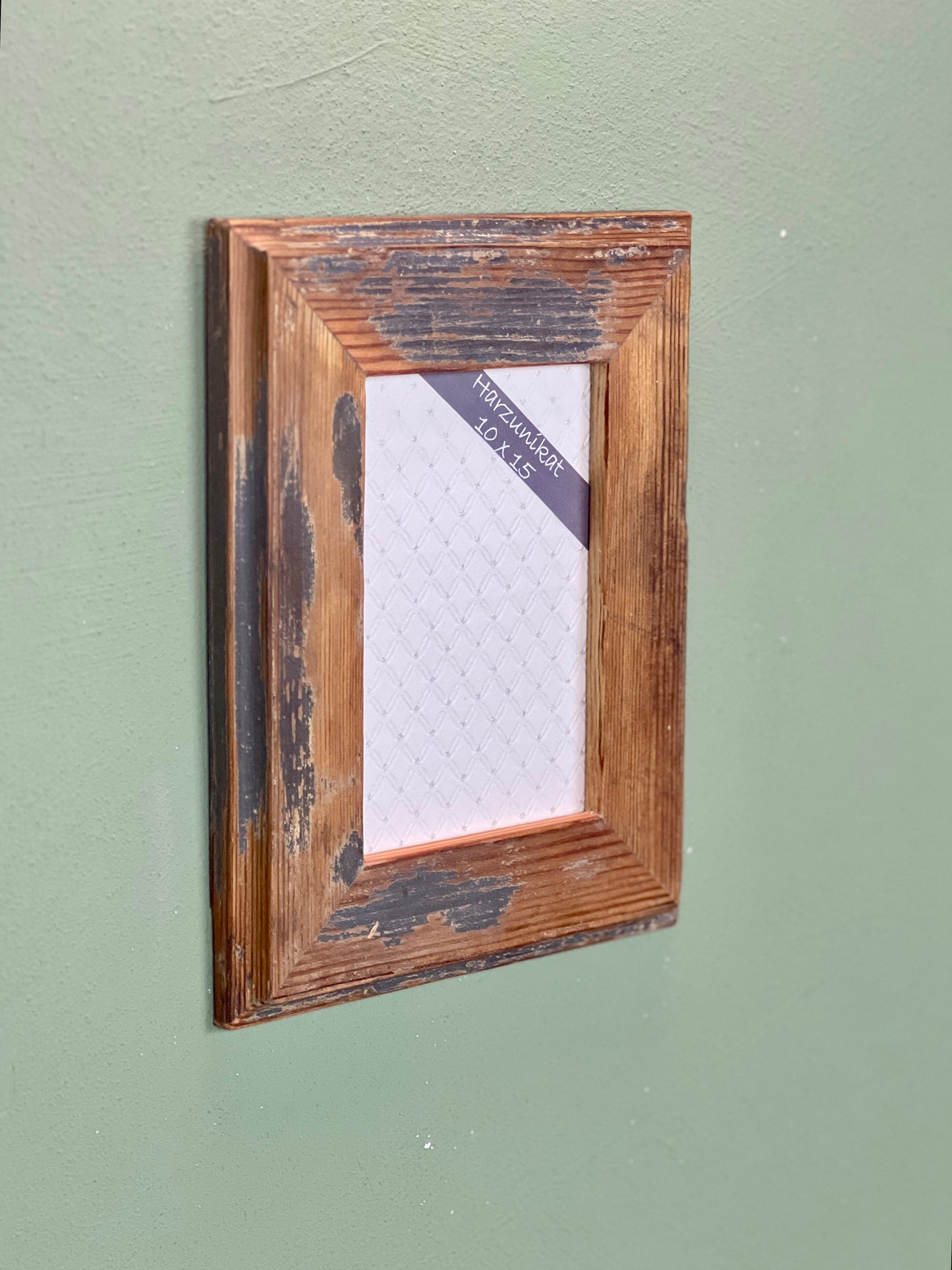 Vintage Bilderrahmen 10 x 15 cm - handgefertigt aus recyceltem Altholz - Unikat