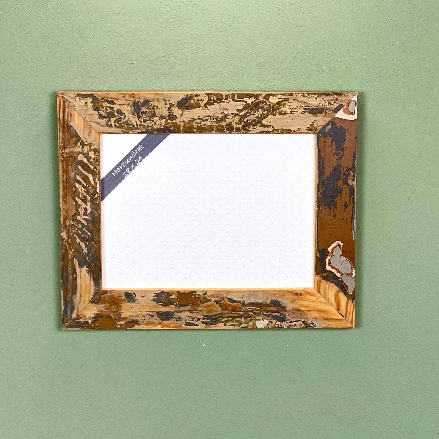 Vintage Bilderrahmen 18 x 24 cm - handgefertigt aus recyceltem Altholz - Unikat