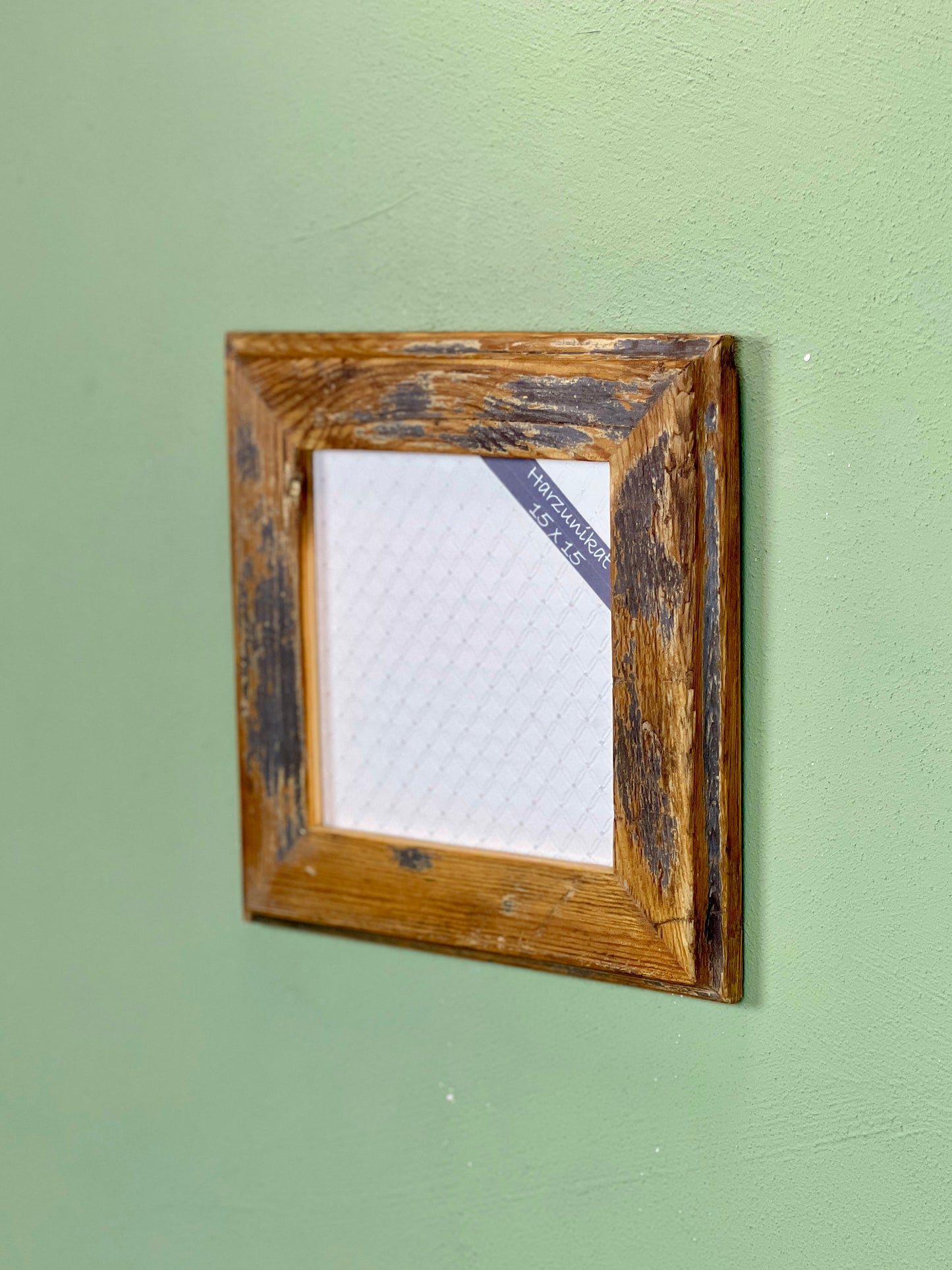 Vintage Bilderrahmen 15 x 15 cm - handgefertigt aus recyceltem Altholz - Unikat