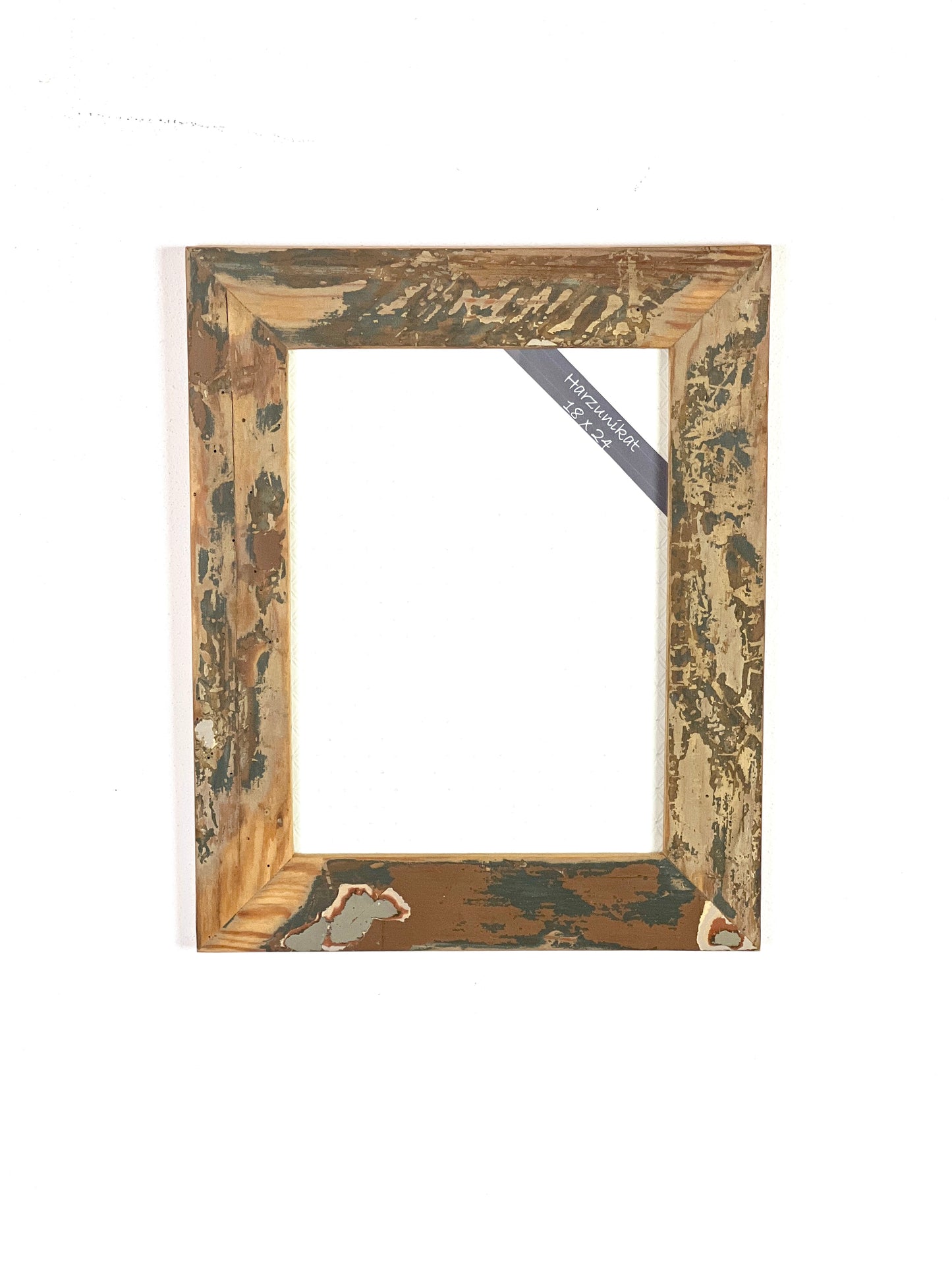 Vintage Bilderrahmen 18 x 24 cm - handgefertigt aus recyceltem Altholz - Unikat