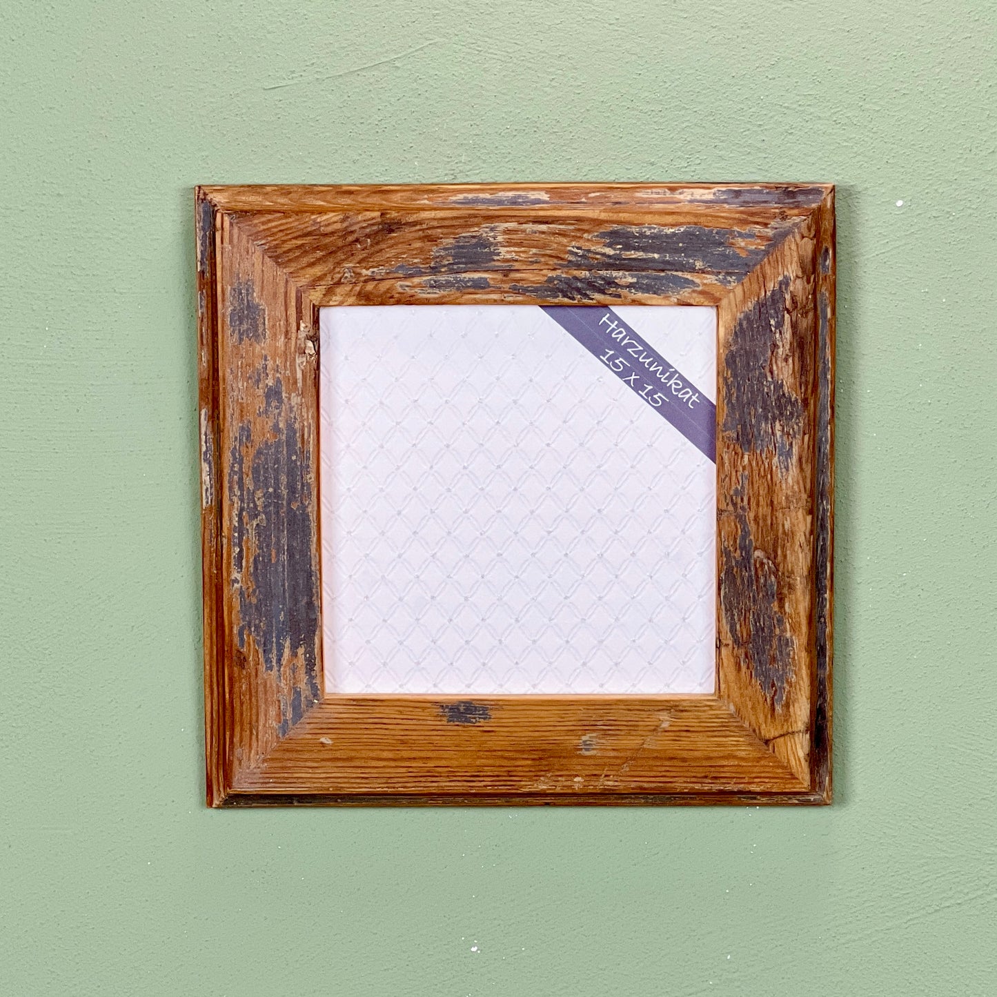 Vintage Bilderrahmen 15 x 15 cm - handgefertigt aus recyceltem Altholz - Unikat