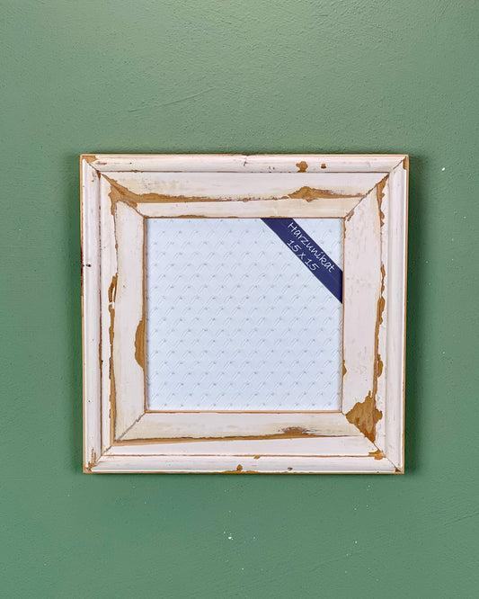 Vintage Bilderrahmen 15 x 15 cm - handgefertigt aus recyceltem Altholz - Unikat