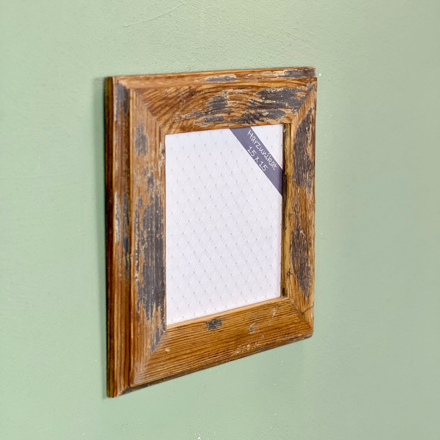 Vintage Bilderrahmen 15 x 15 cm - handgefertigt aus recyceltem Altholz - Unikat