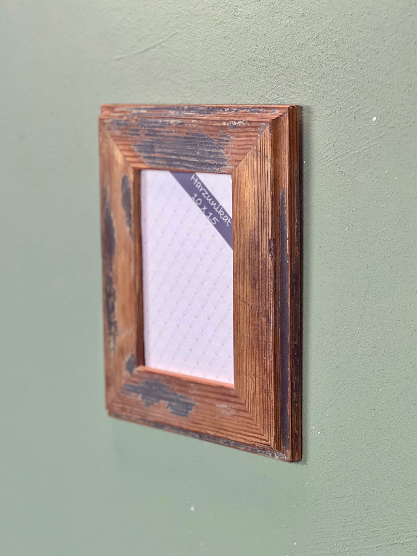 Vintage Bilderrahmen 10 x 15 cm - handgefertigt aus recyceltem Altholz - Unikat