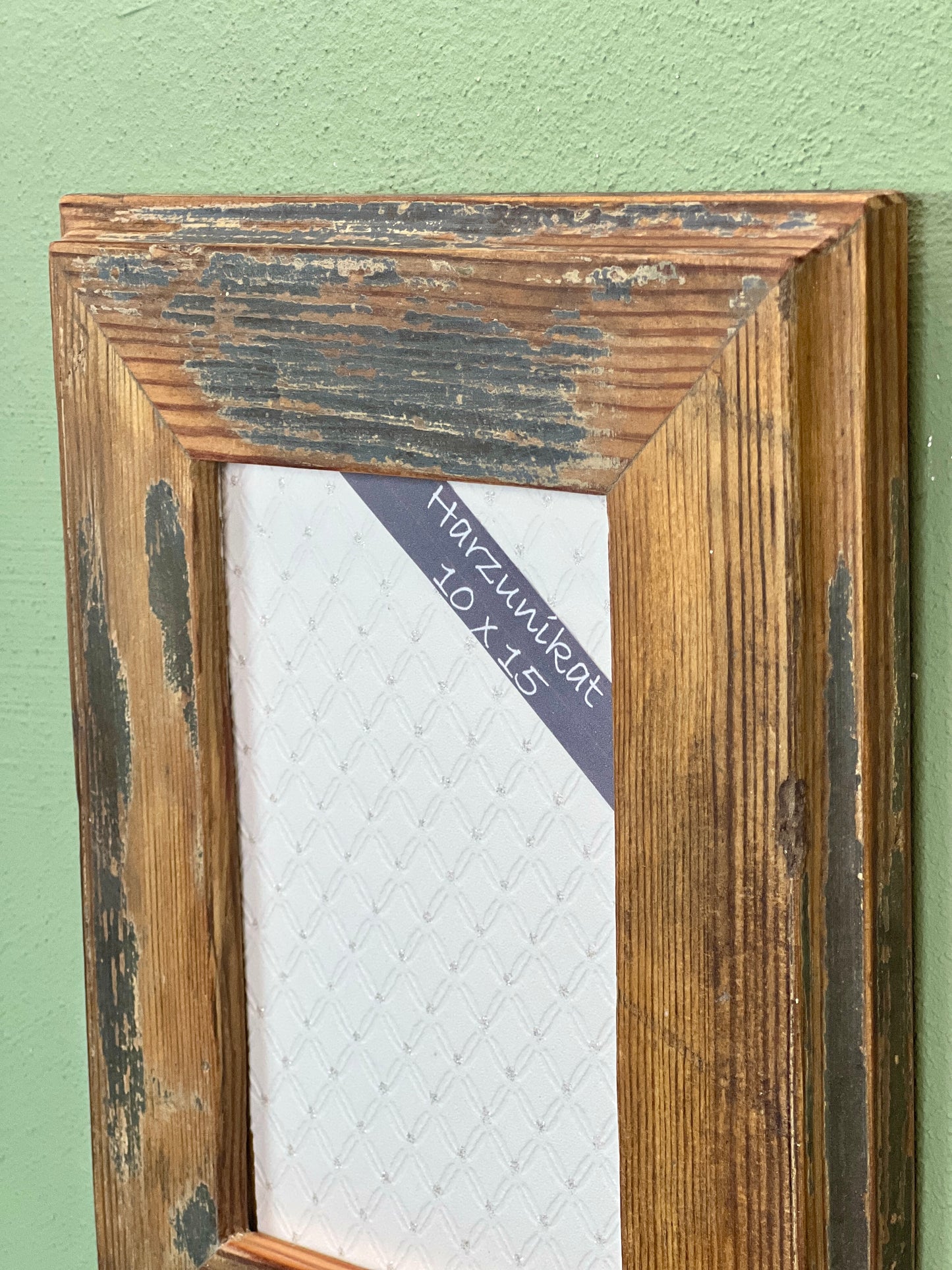 Vintage Bilderrahmen 10 x 15 cm - handgefertigt aus recyceltem Altholz - Unikat
