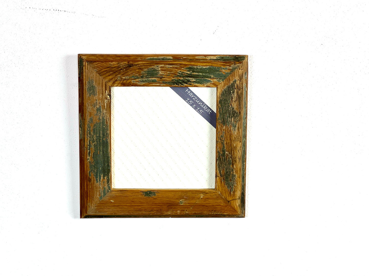 Vintage Bilderrahmen 15 x 15 cm - handgefertigt aus recyceltem Altholz - Unikat
