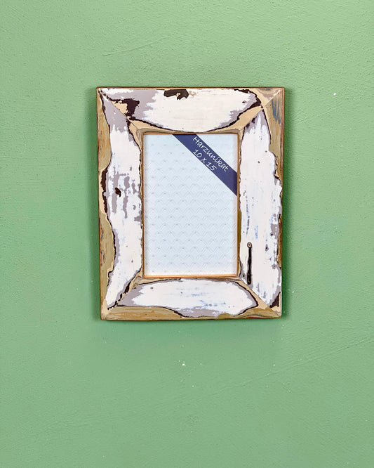 Vintage Bilderrahmen 10 x 15 cm - handgefertigt aus recyceltem Altholz - Unikat