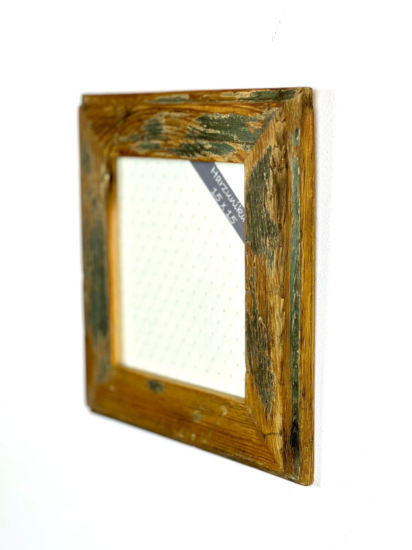 Vintage Bilderrahmen 15 x 15 cm - handgefertigt aus recyceltem Altholz - Unikat
