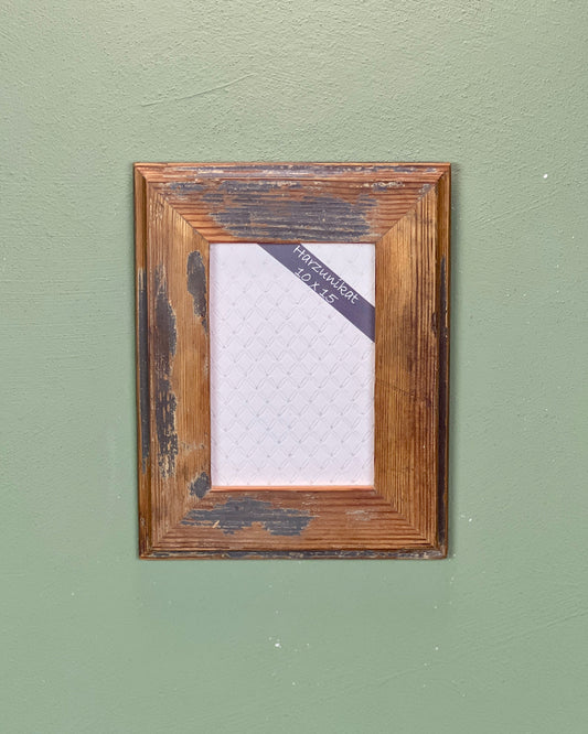 Vintage Bilderrahmen 10 x 15 cm - handgefertigt aus recyceltem Altholz - Unikat