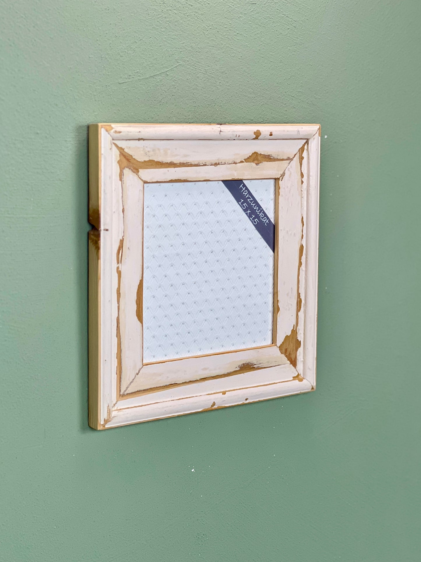Vintage Bilderrahmen 15 x 15 cm - handgefertigt aus recyceltem Altholz - Unikat