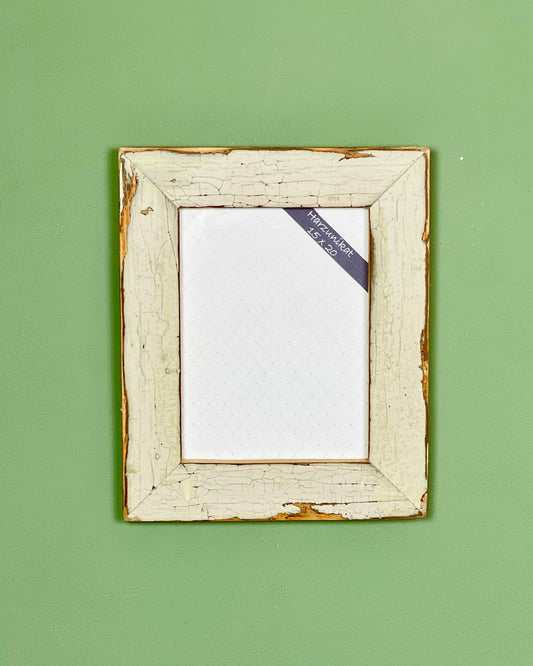 Vintage Bilderrahmen 15 x 20 cm - handgefertigt aus recyceltem Altholz - Unikat