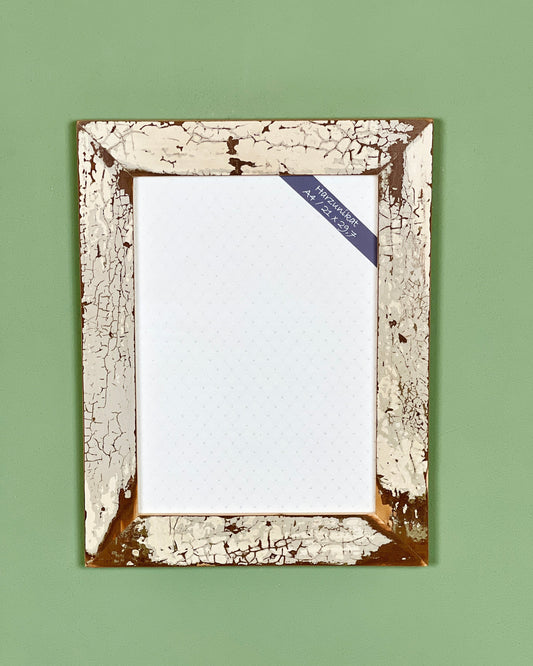 Vintage Bilderrahmen A4 - 21 x 29,7 cm - handgefertigt aus recyceltem Altholz - Unikat
